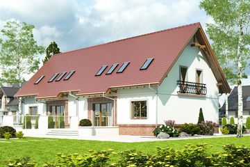  Projekt domu Sosnówka II bez garażu bliźniak [B-BL2] (WRF1891) - projekt domu parterowego z poddaszem - Zdjęcie 2