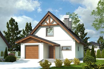  Projekt domu Greta styl z garażem 1-st. [A] (WRF1892) - projekt domu parterowego z poddaszem - Zdjęcie 1