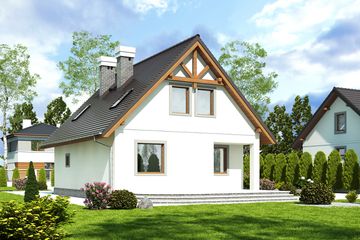  Projekt domu Greta styl z garażem 1-st. [A] (WRF1892) - projekt domu parterowego z poddaszem - Zdjęcie 2