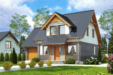  Projekt domu Koliber z garażem 1-st. [A] (WRF1899) - projekt domu parterowego z poddaszem - Zdjęcie 1
