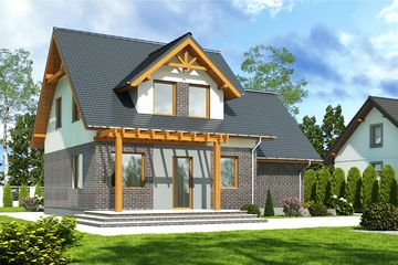  Projekt domu Koliber z garażem 1-st. [A] (WRF1899) - projekt domu parterowego z poddaszem - Zdjęcie 2