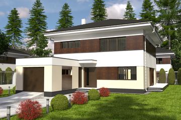  Projekt domu Tamara z garażem 1-st. [A] (WRF1900) - projekt domu z pełnym piętrem - Zdjęcie 1