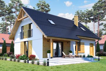  Projekt domu Westa z garażem 1-st. [A] (WRF1873) - projekt domu parterowego z poddaszem - Zdjęcie 4