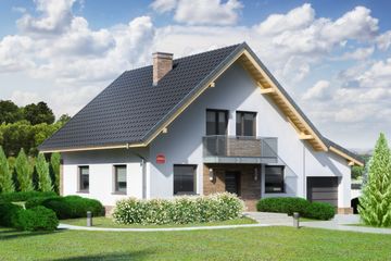  Projekt domu przy Oliwkowej 4 NH (KRK1508) - projekt domu parterowego z poddaszem - Zdjęcie 1