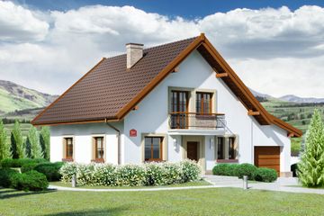  Projekt domu przy Oliwkowej 5 H (KRK1509) - projekt domu parterowego z poddaszem - Zdjęcie 1