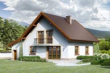  Projekt domu przy Oliwkowej 5 H (KRK1509) - projekt domu parterowego z poddaszem - Zdjęcie 2