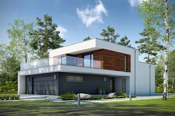  Projekt domu Współczesny D31 (WWB1029) - projekt domu z pełnym piętrem - Zdjęcie 1