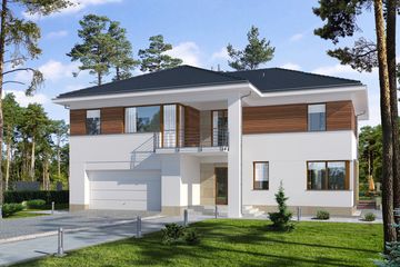  Projekt domu E-219 (WAX1127) - projekt domu z pełnym piętrem - Zdjęcie 1