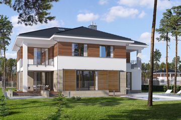  Projekt domu E-219 (WAX1127) - projekt domu z pełnym piętrem - Zdjęcie 2