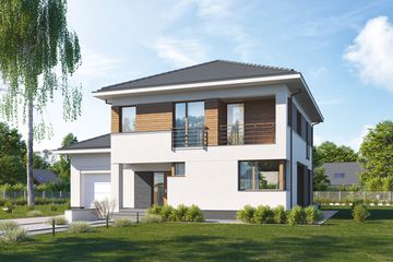  Projekt domu E-217 (WAX1128) - projekt domu z pełnym piętrem - Zdjęcie 1