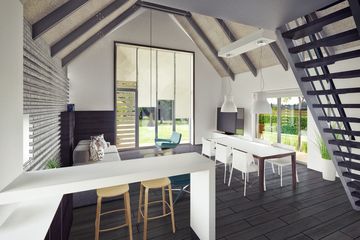  Projekt domu Dwie bryły 01 (KZB1009) - projekt domu parterowego z poddaszem - Zdjęcie 4