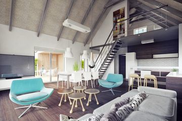  Projekt domu Dwie bryły 01 (KZB1009) - projekt domu parterowego z poddaszem - Zdjęcie 5