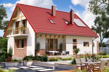  Projekt domu BW-55 wariant 3 (JGC1195) - projekt domu parterowego z poddaszem - Zdjęcie 2