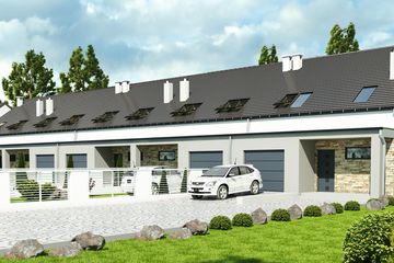  Projekt domu Mazurek z garażem 1-st. szeregówka [A-SZ] (WRF1901) - projekt domu parterowego z poddaszem - Zdjęcie 1