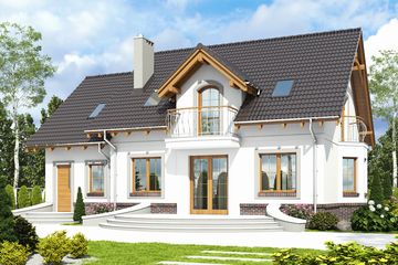  Projekt domu Dla Ciebie 5 z garażem 1-st. [A] (WRF1902) - projekt domu parterowego z poddaszem - Zdjęcie 2