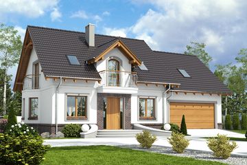  Projekt domu Dla Ciebie 5 z garażem 2-st. [A1] (WRF1903) - projekt domu parterowego z poddaszem - Zdjęcie 1