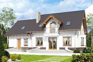  Projekt domu Dla Ciebie 5 z garażem 2-st. [A1] (WRF1903) - projekt domu parterowego z poddaszem - Zdjęcie 2