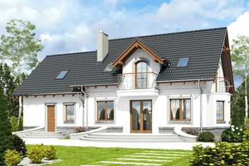  Projekt domu Dla Ciebie 5 z garażem 2-st. [A1] (WRF1903) - projekt domu parterowego z poddaszem - Zdjęcie 6