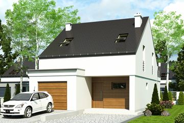  Projekt domu Makolągwa z garażem 1-st. [A] (WRF1904) - projekt domu parterowego z poddaszem - Zdjęcie 1