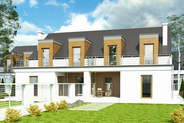  Projekt domu Makolągwa z garażem 1-st. bliźniak [A-BL1] (WRF1906) - projekt domu parterowego z poddaszem - Zdjęcie 2