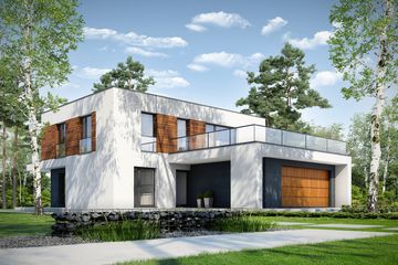  Projekt domu Intrygujący D32 (WWB1030) - projekt domu z pełnym piętrem - Zdjęcie 1