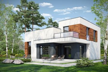  Projekt domu Intrygujący D32 (WWB1030) - projekt domu z pełnym piętrem - Zdjęcie 2