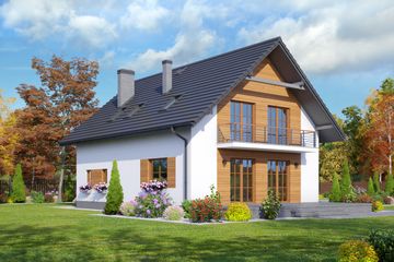  Projekt domu Żarnowo mkg (KRP2179) - projekt domu parterowego z poddaszem - Zdjęcie 2