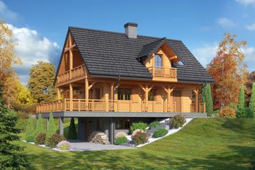  Projekt domu Świdnica mała 19 dws (KRP2183) - projekt domu parterowego z poddaszem - Zdjęcie 1