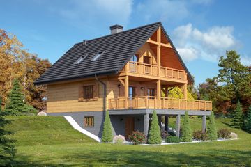  Projekt domu Świdnica mała 19 dws (KRP2183) - projekt domu parterowego z poddaszem - Zdjęcie 2