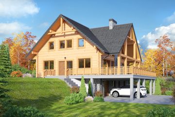  Projekt domu Tomaszewo dw (KRP2185) - projekt domu parterowego z poddaszem - Zdjęcie 1