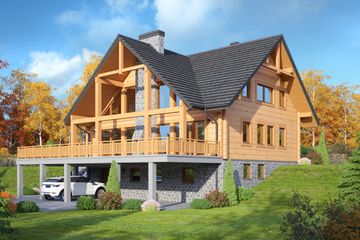  Projekt domu Tomaszewo dw (KRP2185) - projekt domu parterowego z poddaszem - Zdjęcie 2