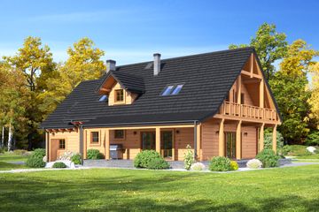  Projekt domu Milicz dw 7 (KRP2186) - projekt domu parterowego z poddaszem - Zdjęcie 2