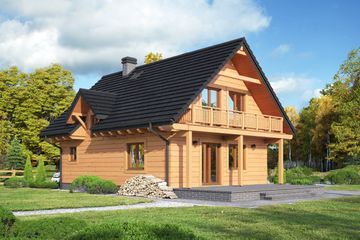  Projekt domu Brzoza dws (KRP2187) - projekt domu parterowego z poddaszem - Zdjęcie 2