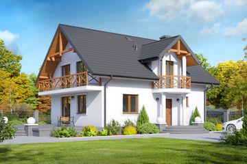  Projekt domu Jaworze nowe kx (KRP2188) - projekt domu parterowego z poddaszem - Zdjęcie 1