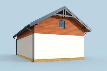  Projekt garażu G299 szkielet drewniany garaż trzystanowiskowy z pomieszczeniem gosodarczym i poddaszem (SLN2553) - projekt garażu parterowego - Zdjęcie 4