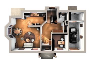  Projekt domu Barkentyna - murowana – ceramika (KRD1379) - projekt domu parterowego z poddaszem - Zdjęcie 3