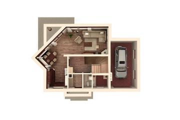  Projekt domu Burzan - murowana – ceramika (KRD1389) - projekt domu parterowego z poddaszem - Zdjęcie 3