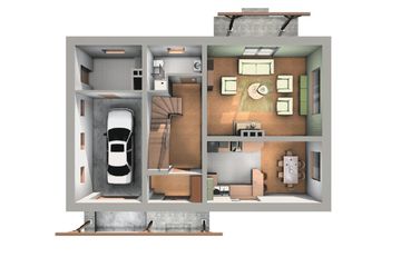  Projekt domu Delta - murowana – ceramika (KRD2334) - projekt domu parterowego z poddaszem - Zdjęcie 3