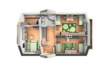  Projekt domu Delta - murowana – ceramika (KRD2334) - projekt domu parterowego z poddaszem - Zdjęcie 4