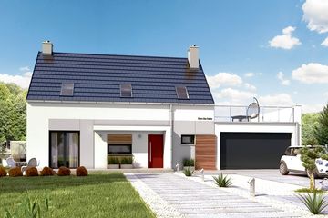  Projekt domu Eco 5 z garażem 2-st. [A1] (WRF1913) - projekt domu parterowego z poddaszem - Zdjęcie 1