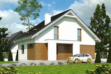  Projekt domu Głuszec bez garażu [B] (WRF1910) - projekt domu parterowego z poddaszem - Zdjęcie 1