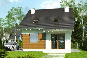  Projekt domu Głuszec bez garażu [B] (WRF1910) - projekt domu parterowego z poddaszem - Zdjęcie 2