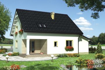  Projekt domu Jonatan - murowana – ceramika (KRD1463) - projekt domu parterowego z poddaszem - Zdjęcie 2