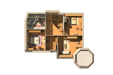  Projekt domu Kaprys - murowana – silikaty (KRD2226) - projekt domu parterowego z poddaszem - Zdjęcie 6