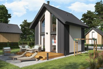  Projekt domu letniskowego Lido dom letniskowy z antresolą (SLN2556) - projekt domu parterowego - Zdjęcie 2