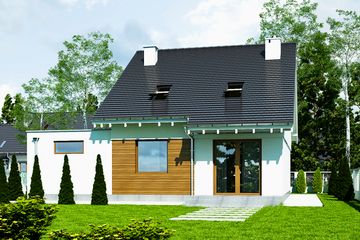  Projekt domu Głuszec z garażem 1-st. [A] (WRF1914) - projekt domu parterowego z poddaszem - Zdjęcie 2