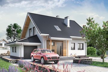  Projekt domu Chaber Rex (1065) (KRD2068) - projekt domu parterowego z poddaszem - Zdjęcie 4