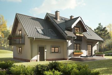  Projekt domu Zoja Luxor G2 (1152) (KRD2123) - projekt domu parterowego z poddaszem - Zdjęcie 3