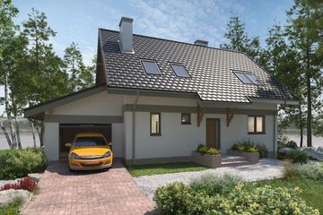  Projekt domu Figa - murowana – beton komórkowy (KRD2341) - projekt domu parterowego z poddaszem - Zdjęcie 2