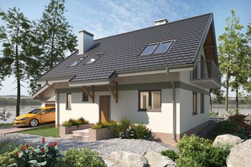  Projekt domu Figa - murowana – beton komórkowy (KRD2341) - projekt domu parterowego z poddaszem - Zdjęcie 3